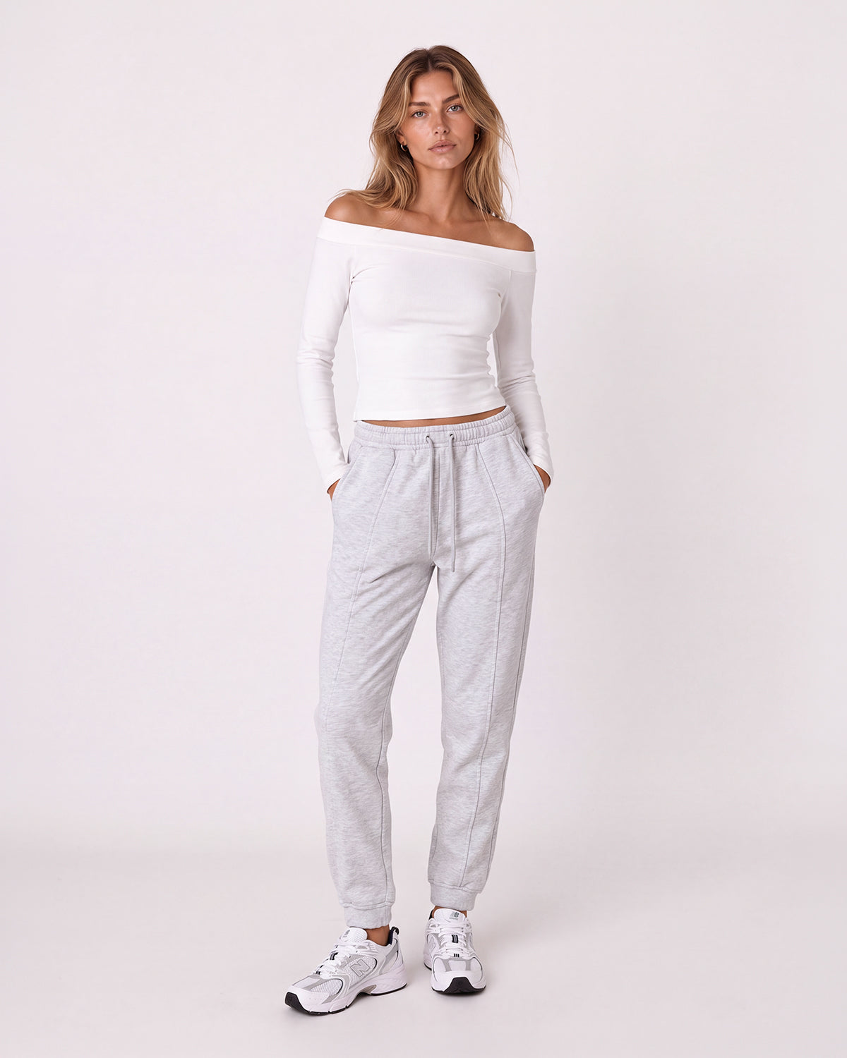 WIDE LEG JOGGER PANTS WITH ELASTIC WAIST AND DRAWSTRING