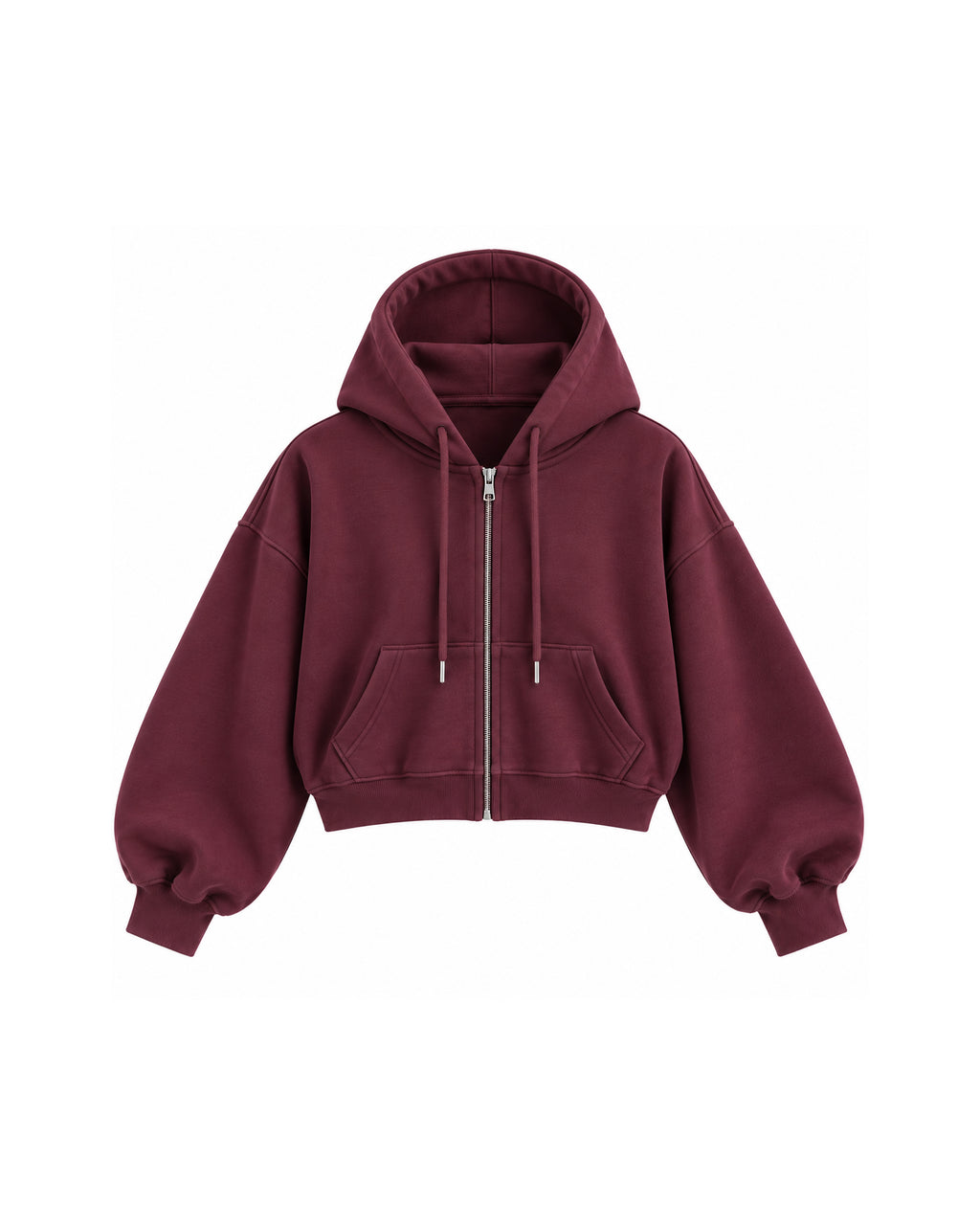 CROPPED ZIP-UP HOODIE