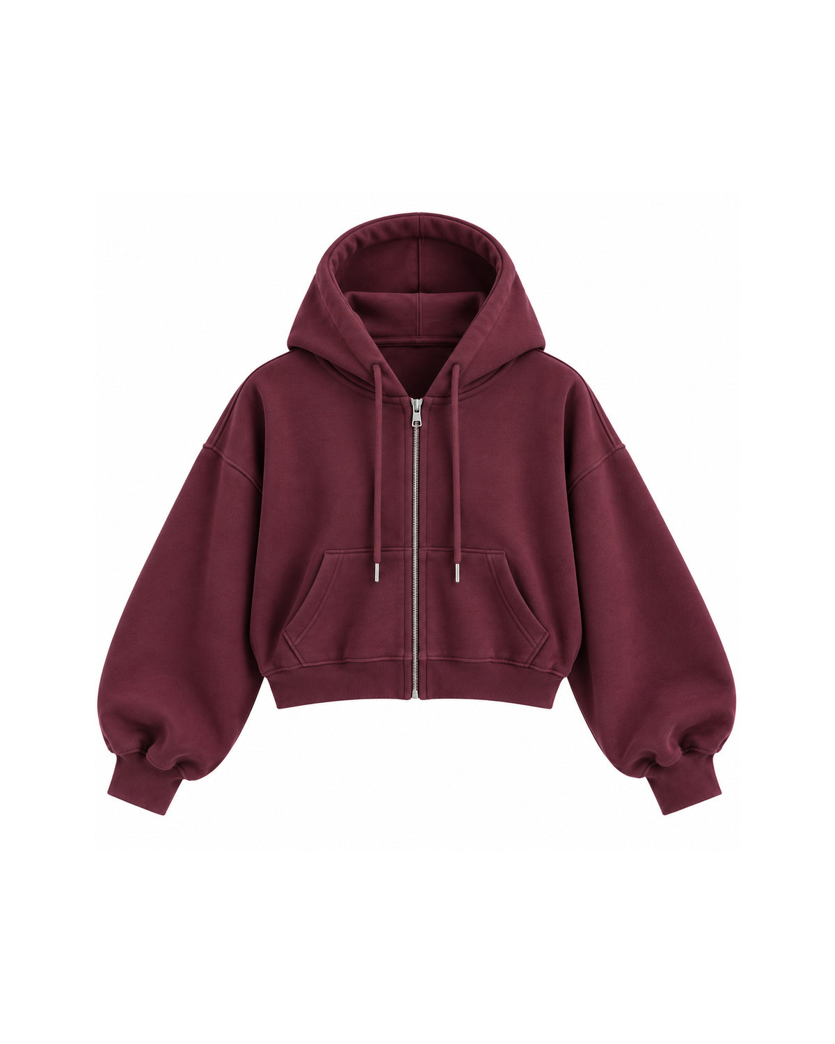 CROPPED ZIP-UP HOODIE