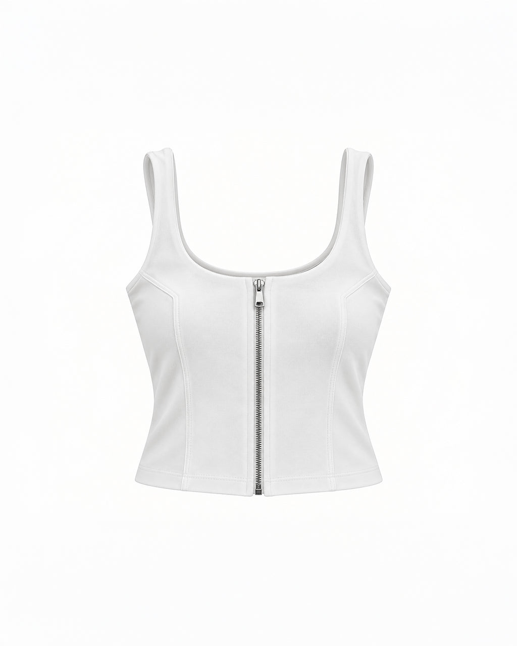 SCOOP-NECK ZIP-UP CORSET TOP