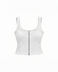 SCOOP-NECK ZIP-UP CORSET TOP