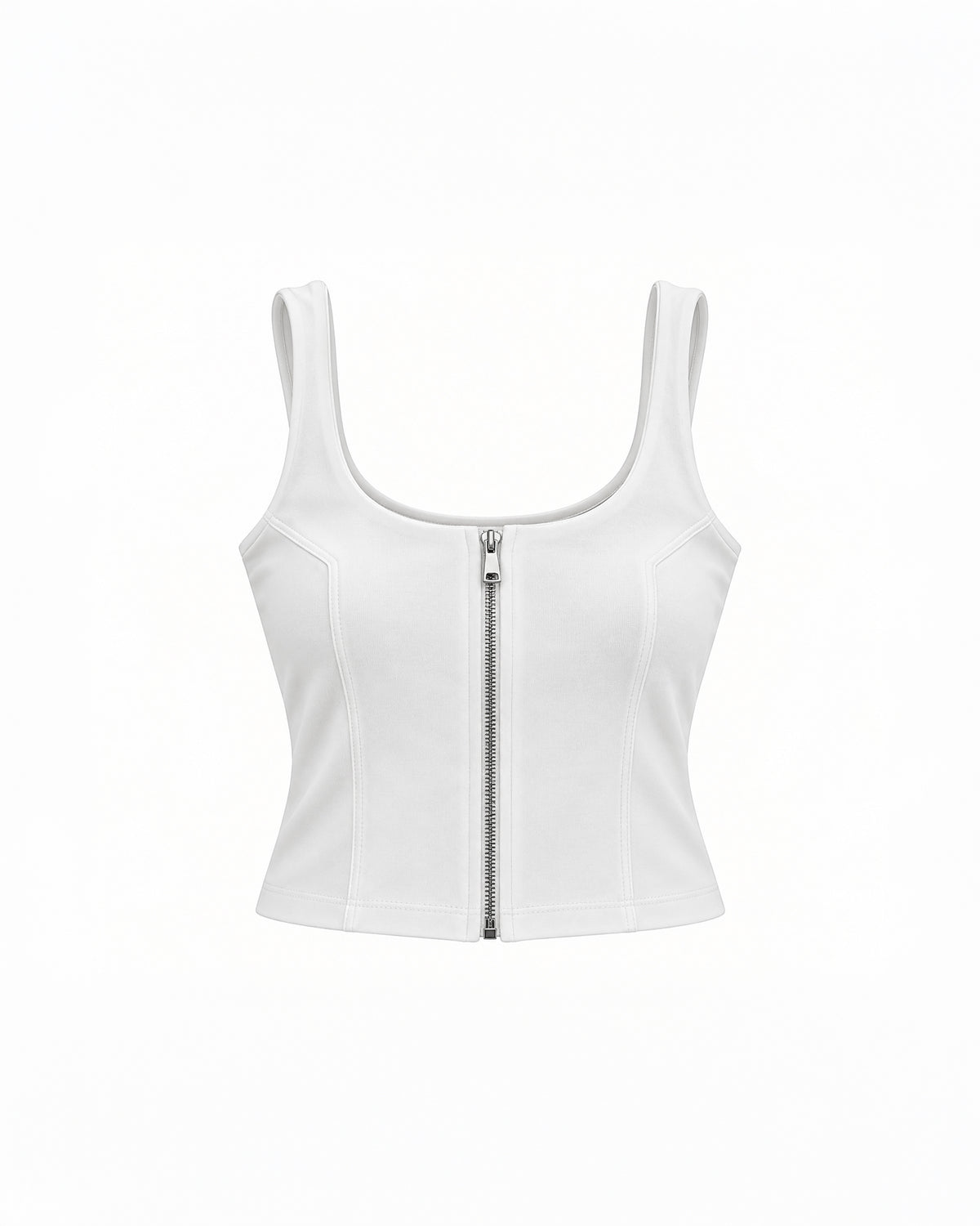 SCOOP-NECK ZIP-UP CORSET TOP