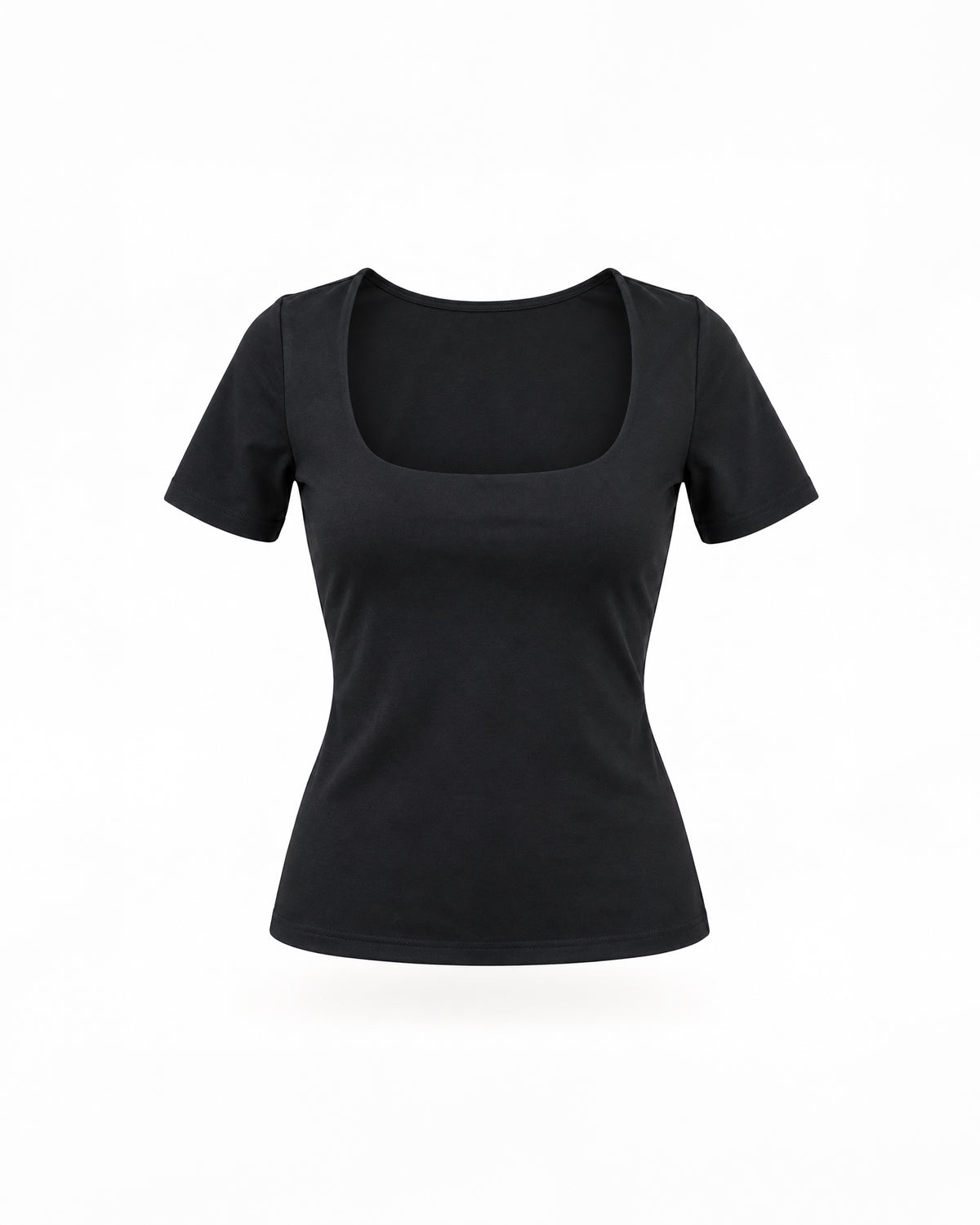 SQUARE-NECK SHORT-SLEEVE TOP