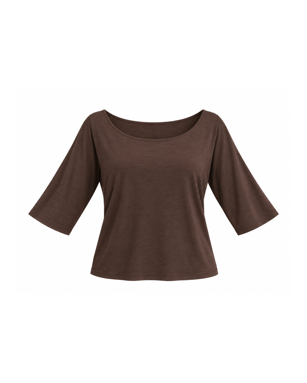 BOAT NECK THREE-QUARTER SLEEVE TOP
