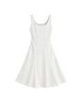 SCOOP-NECK A-LINE MIDI DRESS
