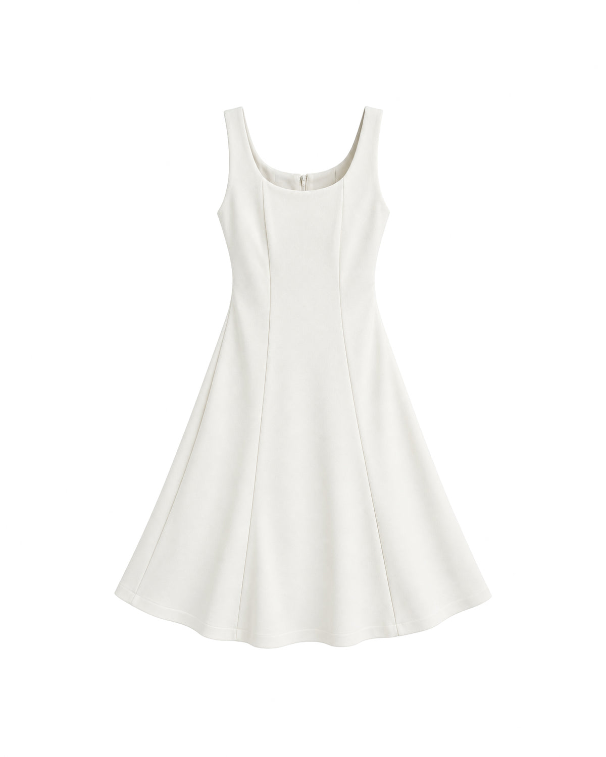 SCOOP-NECK A-LINE MIDI DRESS