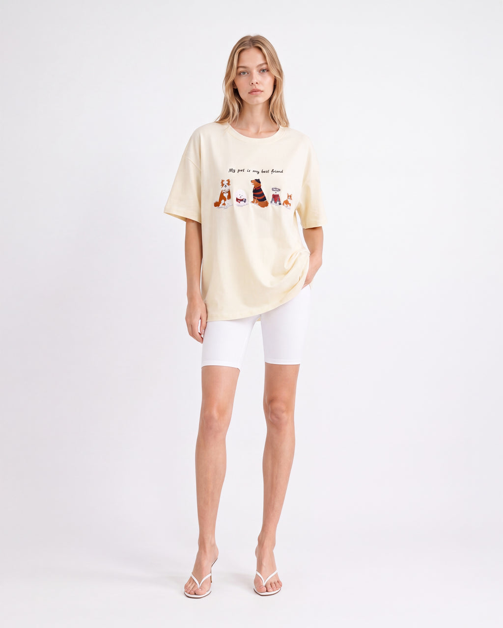 MY PET IS MY BEST FRIEND OVERSIZED GRAPHIC T-SHIRT