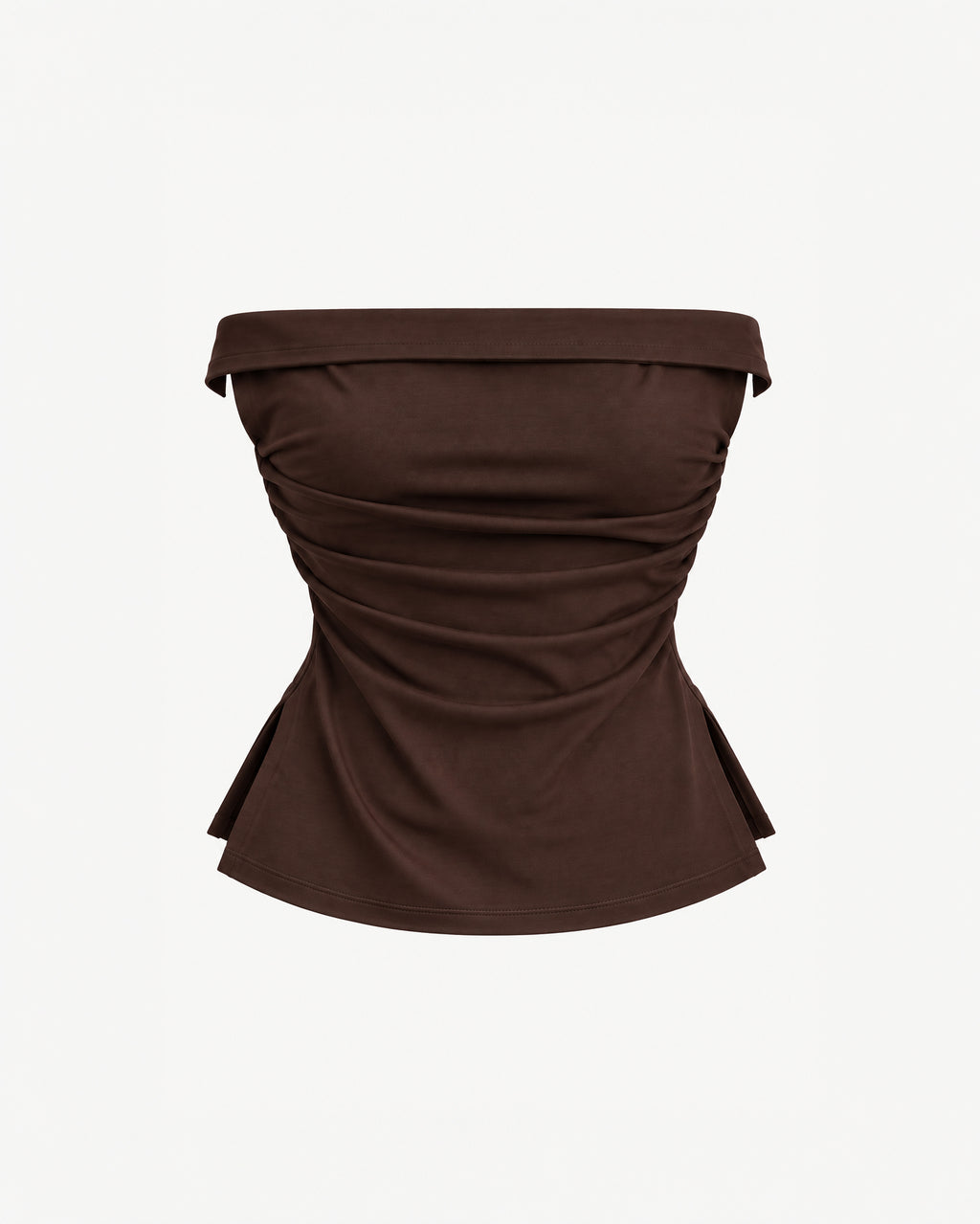 RUCHED STRAPLESS TOP