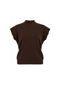 MOCK-NECK CAP-SLEEVE KNIT TOP
