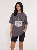 BORING DOG NEWS OVERSIZED T-SHIRT BLACK