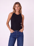 CABLE-KNIT HIGH-NECK TANK TOP