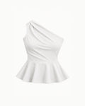 ONE-SHOULDER PEPLUM TOP