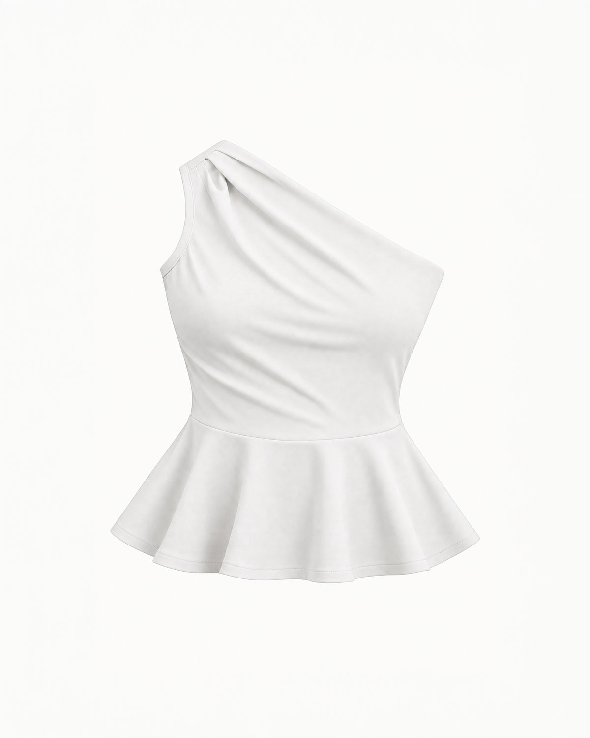 ONE-SHOULDER PEPLUM TOP