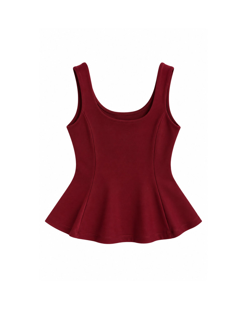 SCOOP-NECK PEPLUM TOP