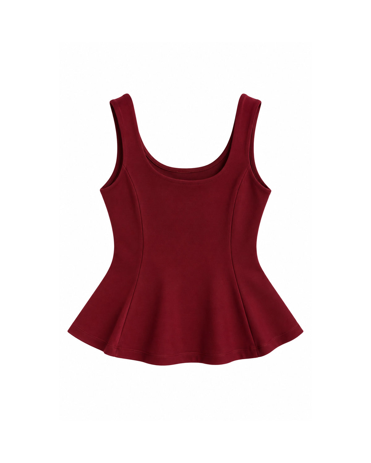 SCOOP-NECK PEPLUM TOP