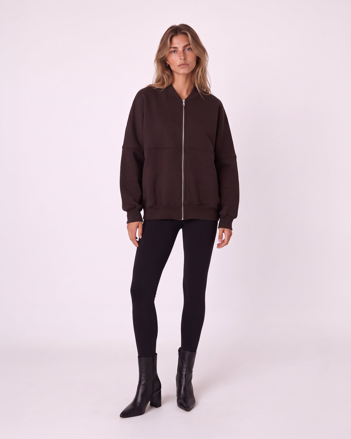 OVERSIZED ZIP-UP BOMBER JACKET