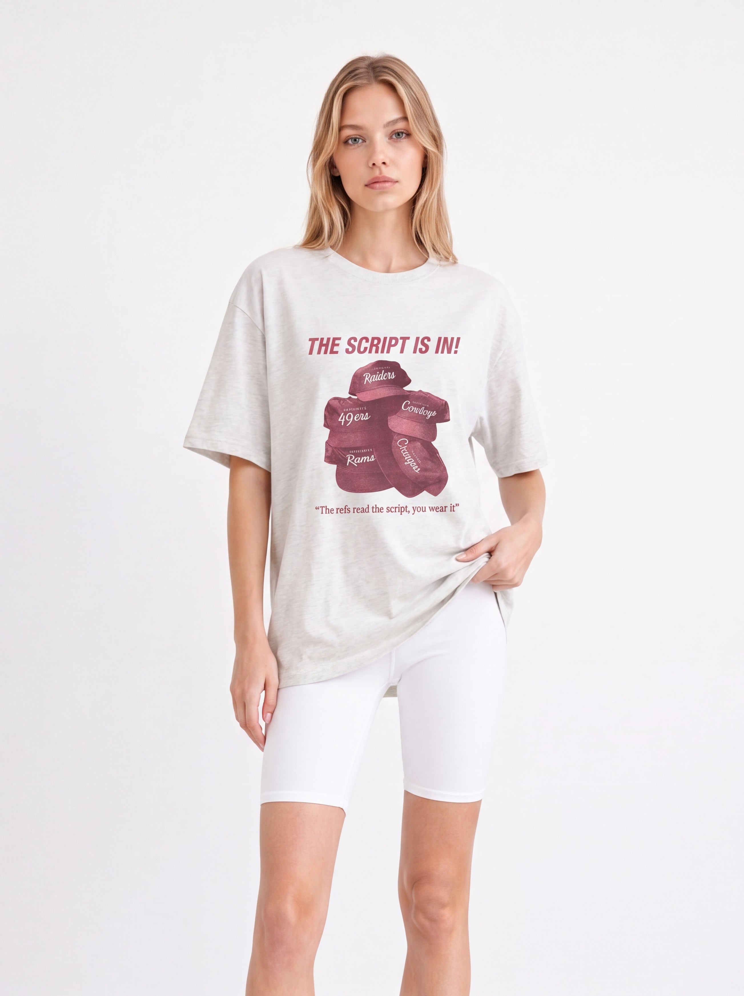 THE SCRIPT IS IN! OVERSIZED GRAPHIC T-SHIRT