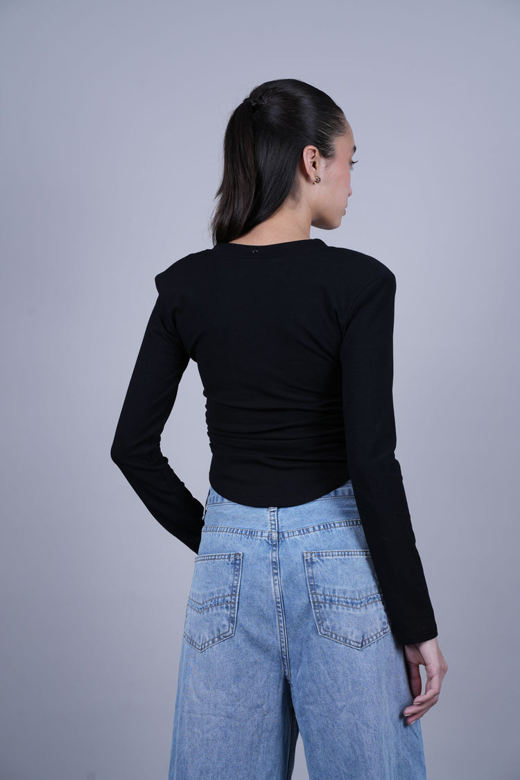 LONG SLEEVE HENLEY TOP