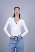 LONG SLEEVE HENLEY TOP