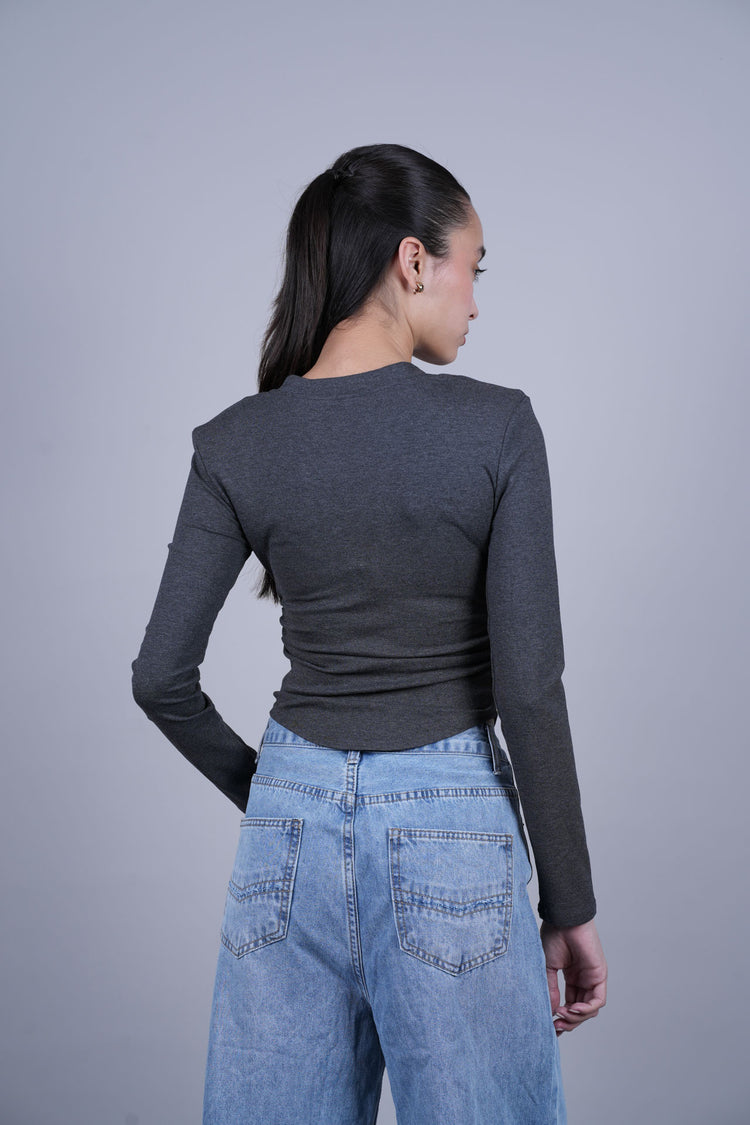 LONG SLEEVE HENLEY TOP