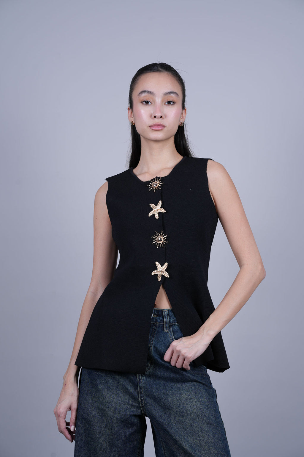 STARFISH BUTTON VEST TOP