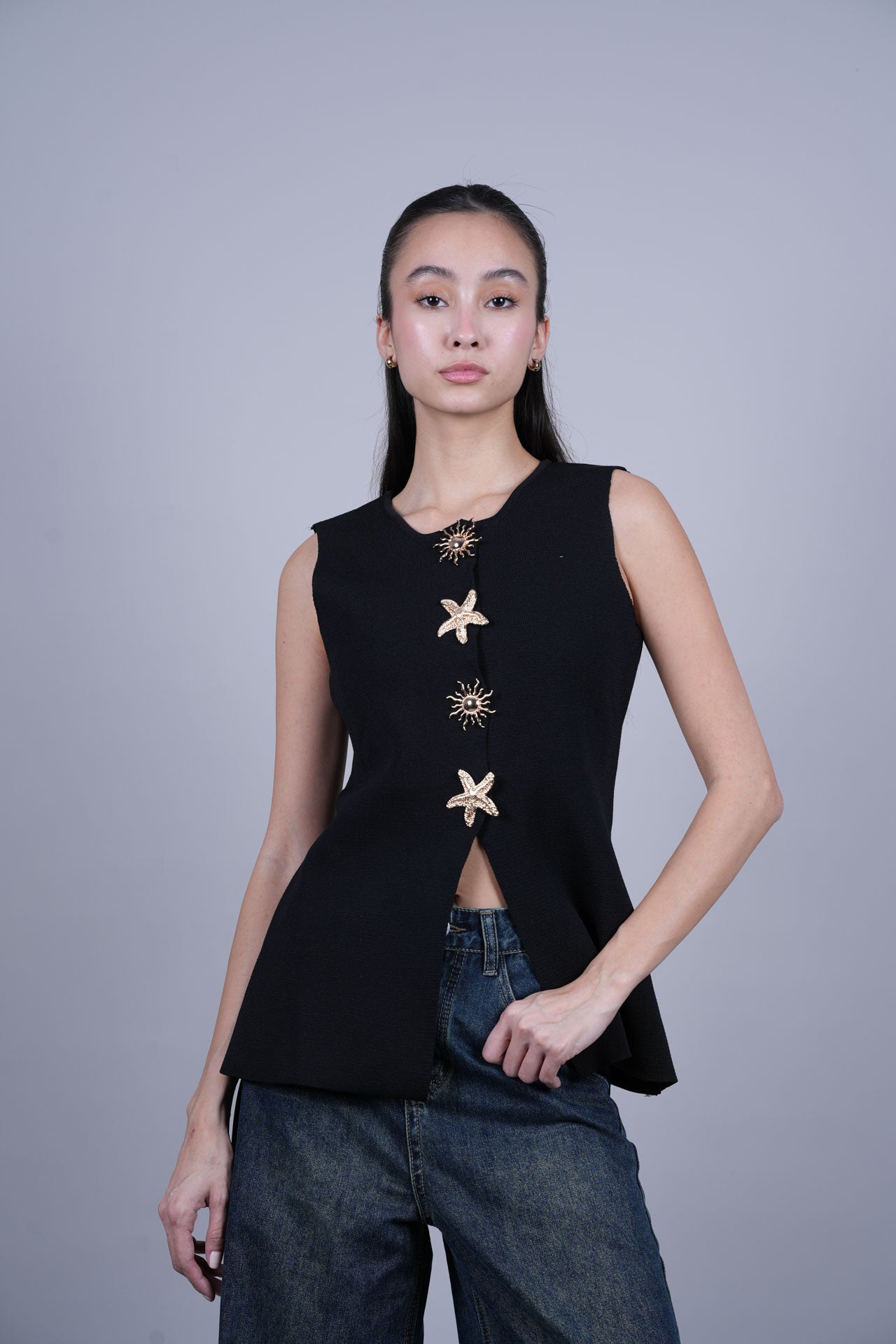 STARFISH BUTTON VEST TOP