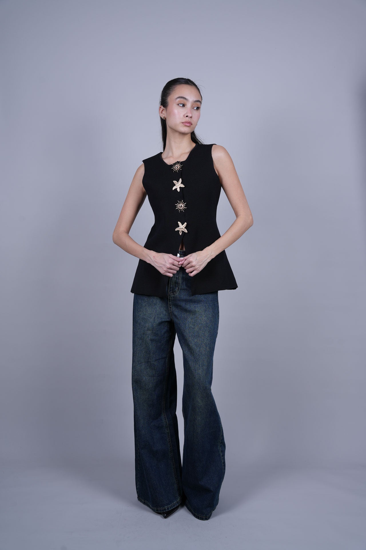 STARFISH BUTTON VEST TOP