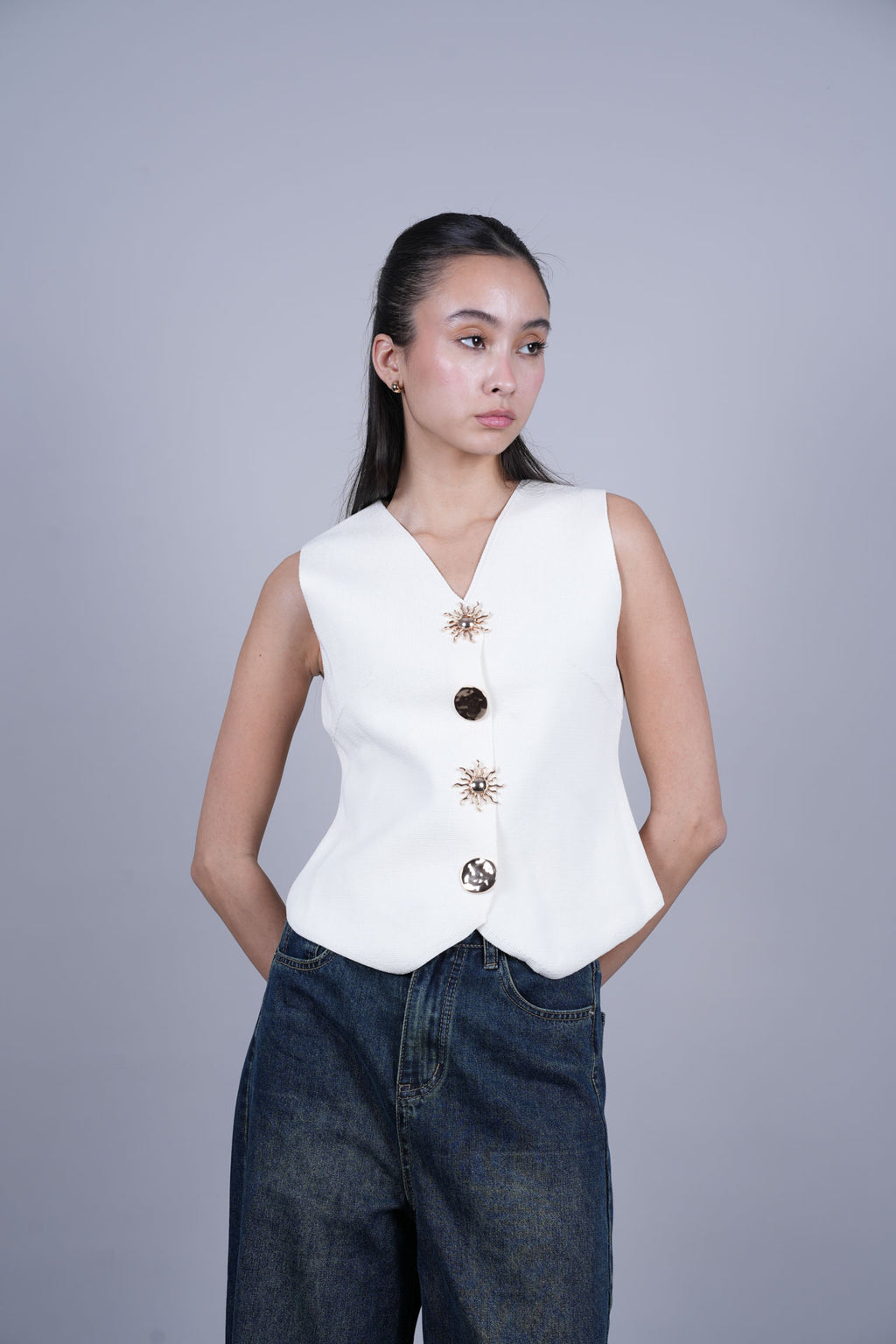 SCALLOPED HEM VEST TOP
