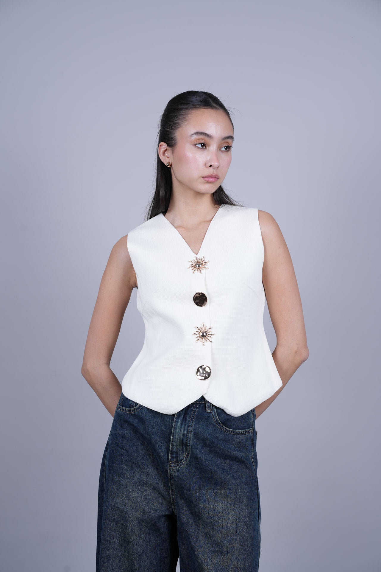 SCALLOPED HEM VEST TOP