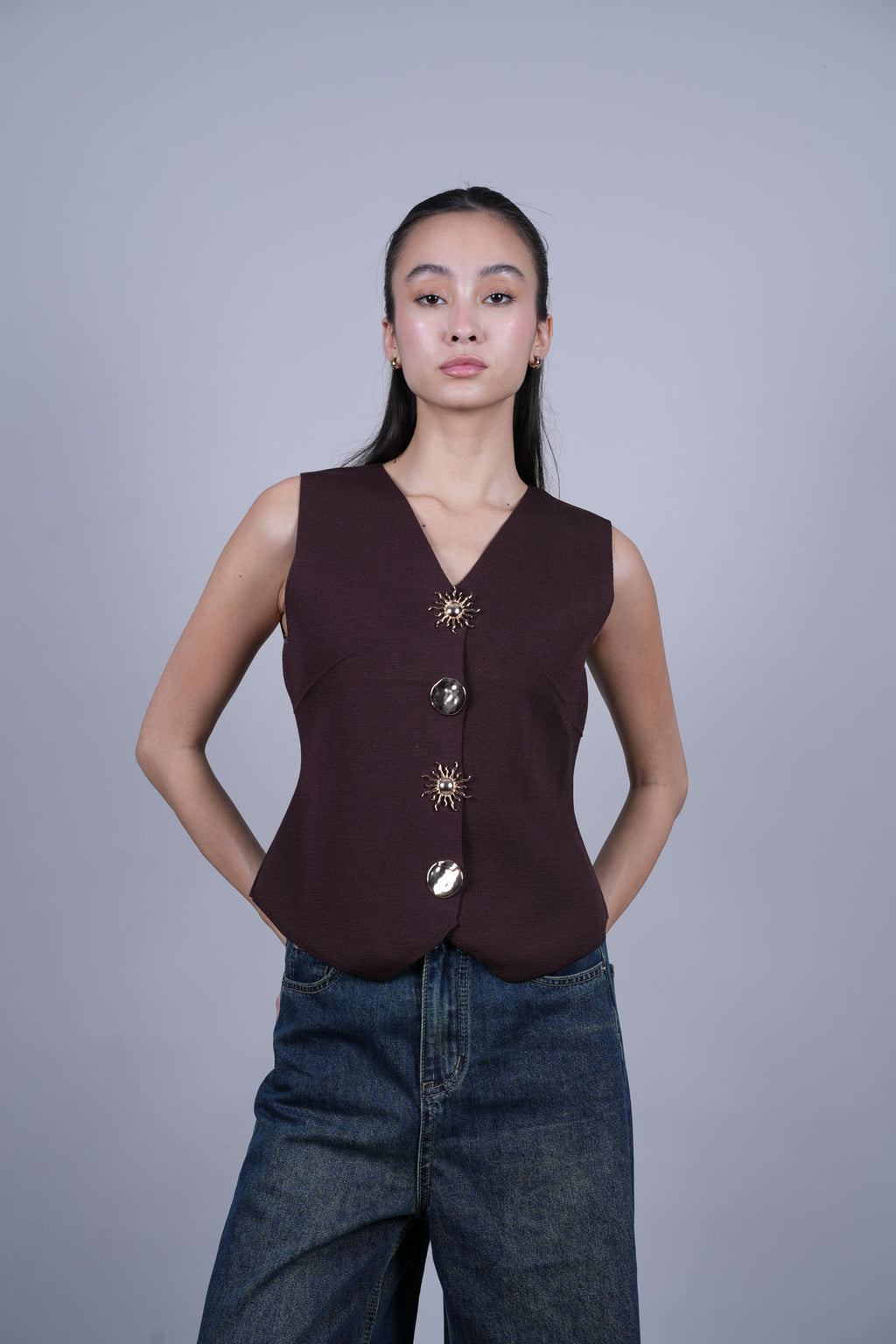 SCALLOPED HEM VEST TOP