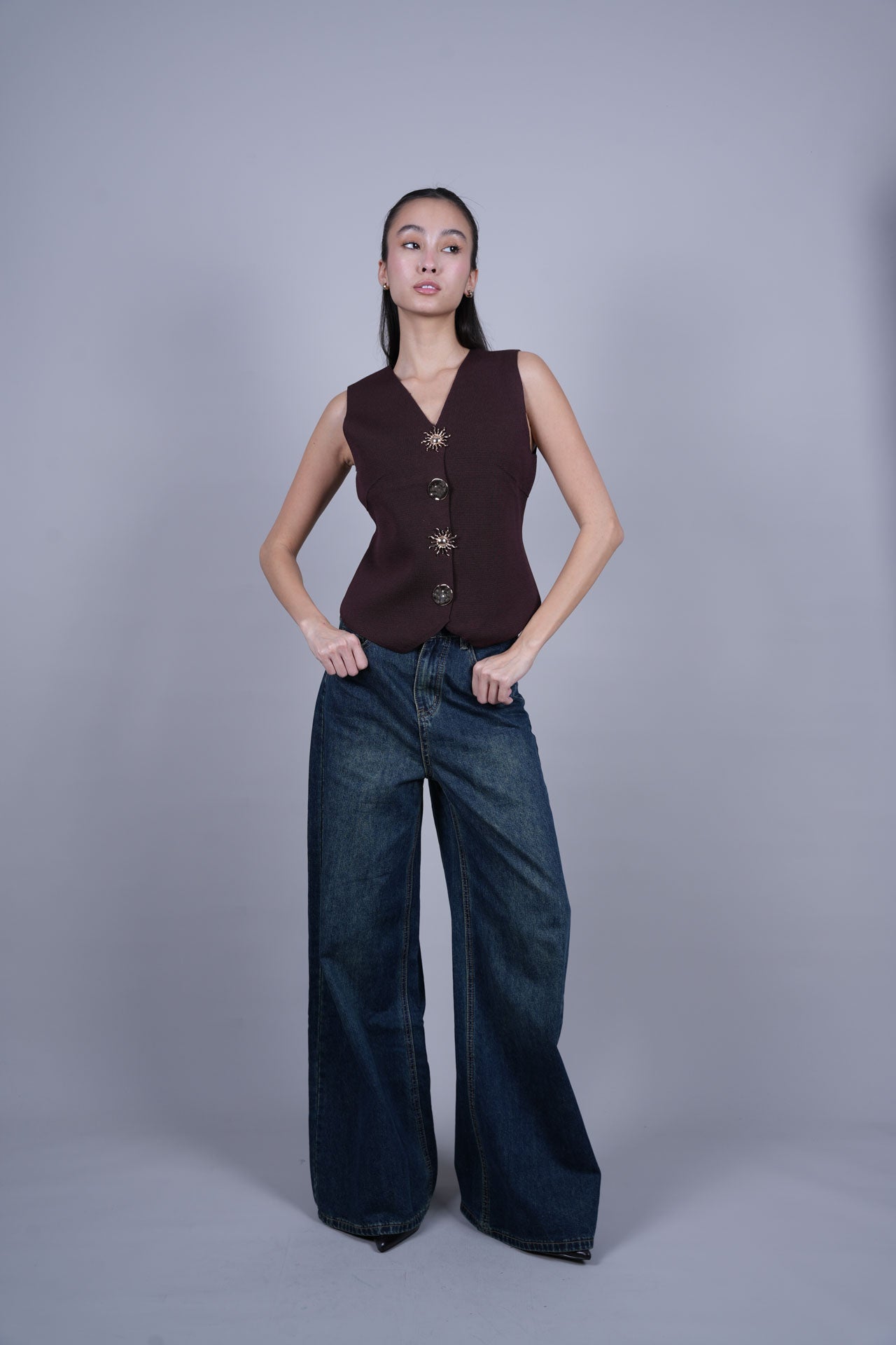 SCALLOPED HEM VEST TOP