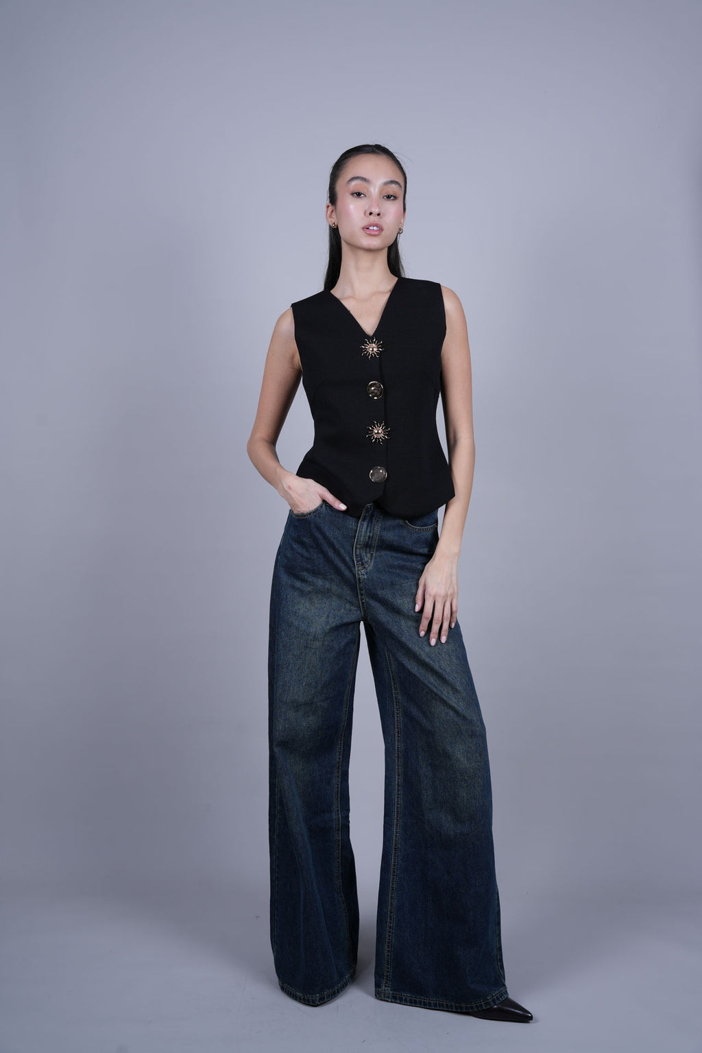 SCALLOPED HEM VEST TOP