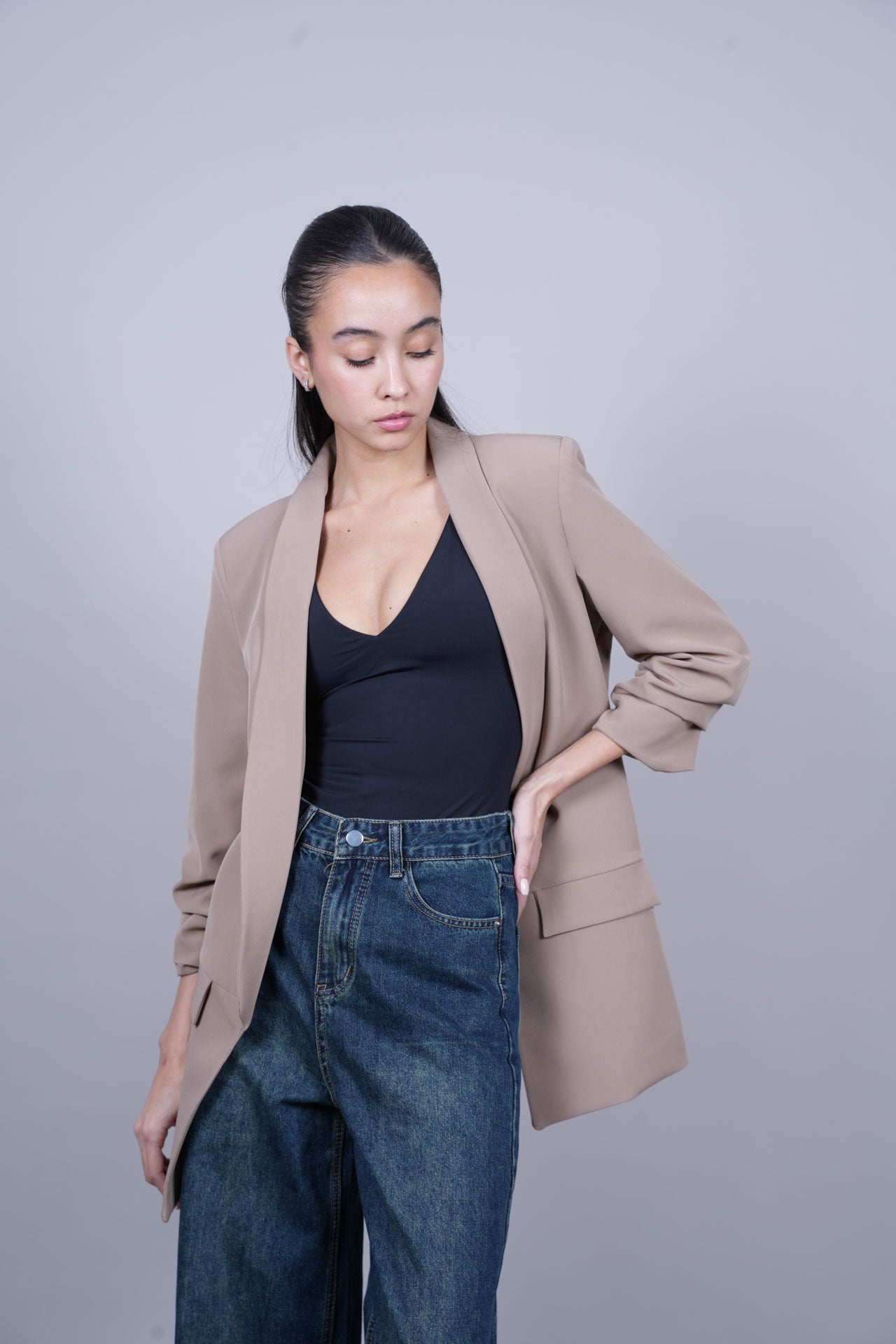 TAILORED OPEN-FRONT BLAZER