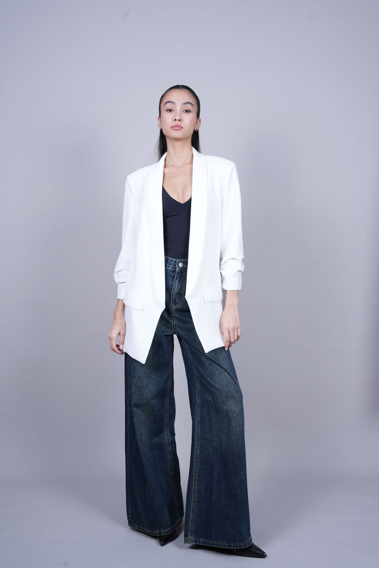 TAILORED OPEN-FRONT BLAZER
