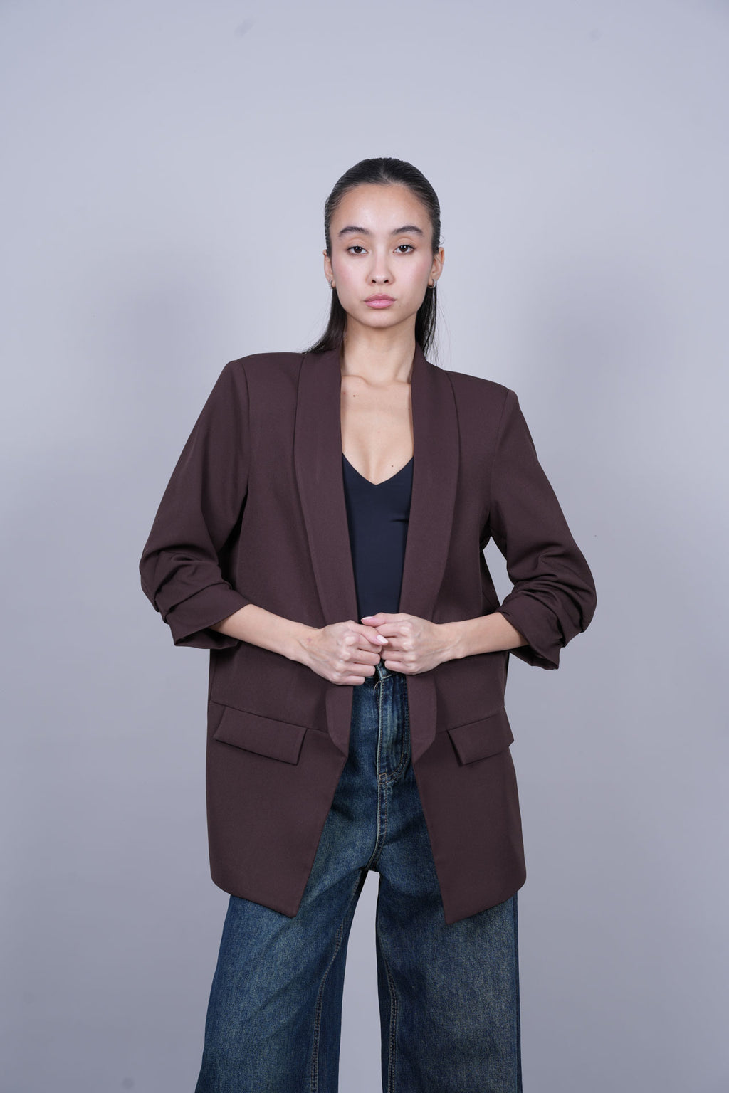 TAILORED OPEN-FRONT BLAZER