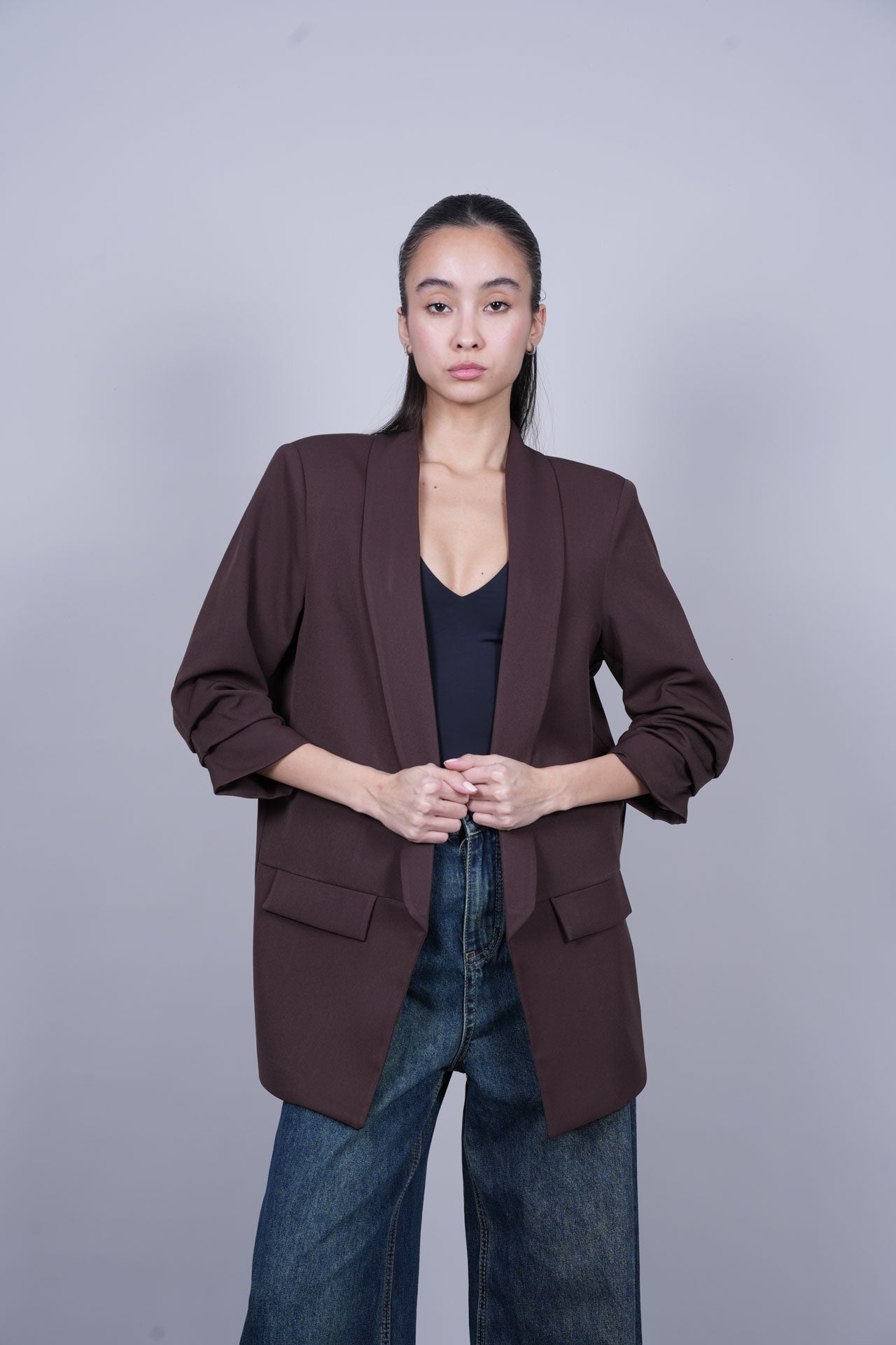 TAILORED OPEN-FRONT BLAZER