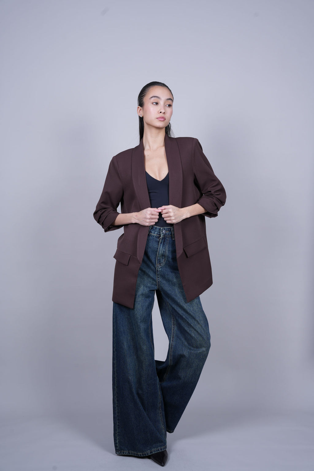 TAILORED OPEN-FRONT BLAZER