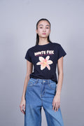 WHITE FOX FLORAL GRAPHIC T-SHIRT