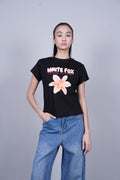WHITE FOX FLORAL GRAPHIC T-SHIRT