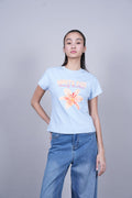 WHITE FOX FLORAL GRAPHIC T-SHIRT