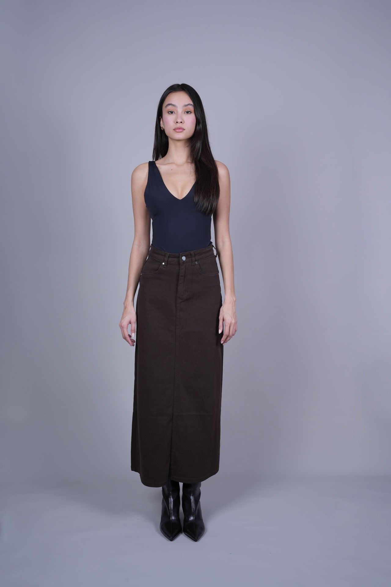LONG BROWN SKIRT