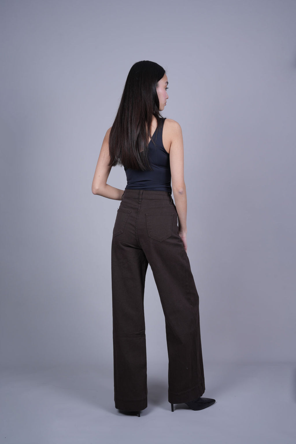 BROWN WIDE-LEG PANTS