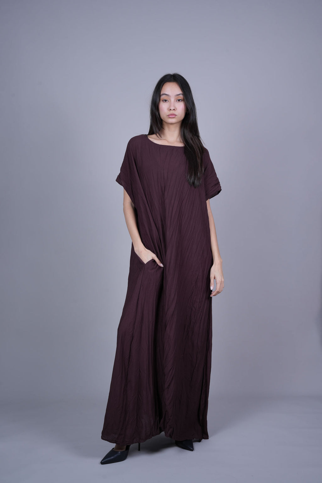 FLOWY CRINKLE MAXI DRESS