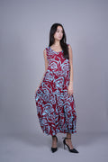 FLORAL CRINKLE SWING MAXI DRESS