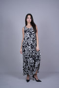 FLORAL CRINKLE SWING MAXI DRESS
