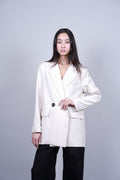 STRIPED DOUBLE-BREASTED BLAZER