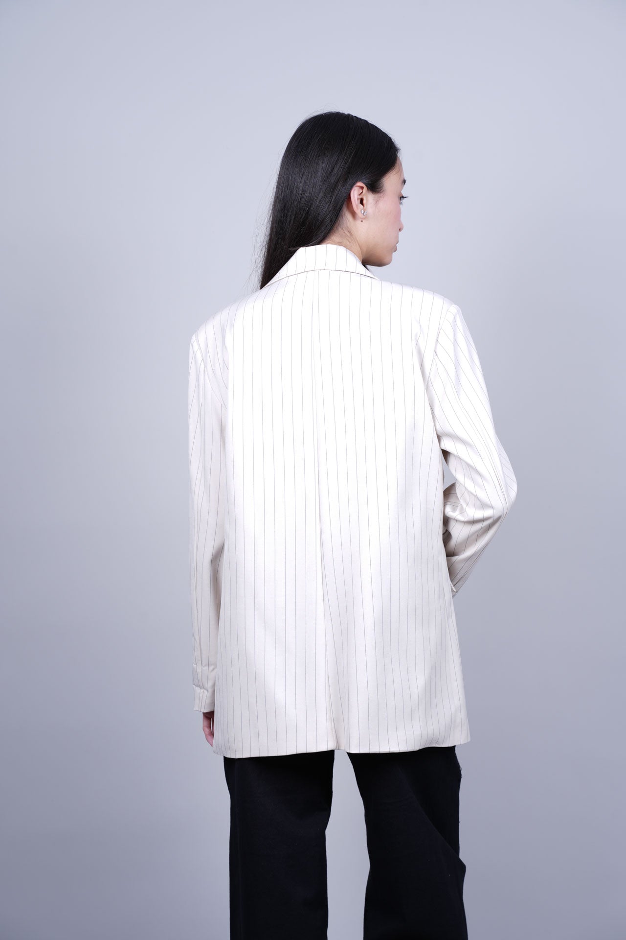 STRIPED DOUBLE-BREASTED BLAZER