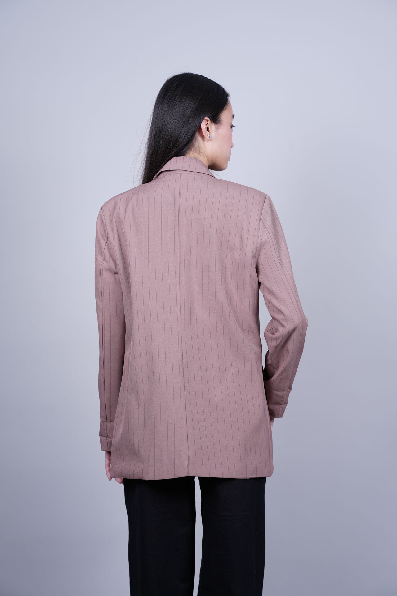 STRIPED DOUBLE-BREASTED BLAZER