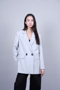 STRIPED DOUBLE-BREASTED BLAZER