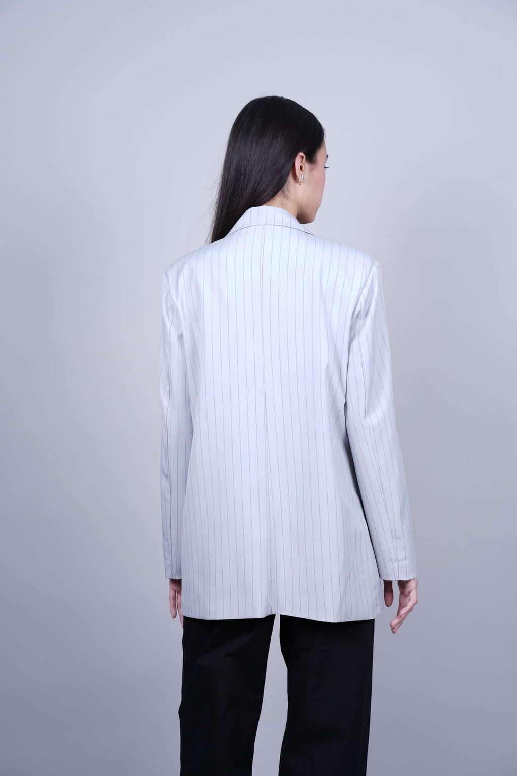 STRIPED DOUBLE-BREASTED BLAZER